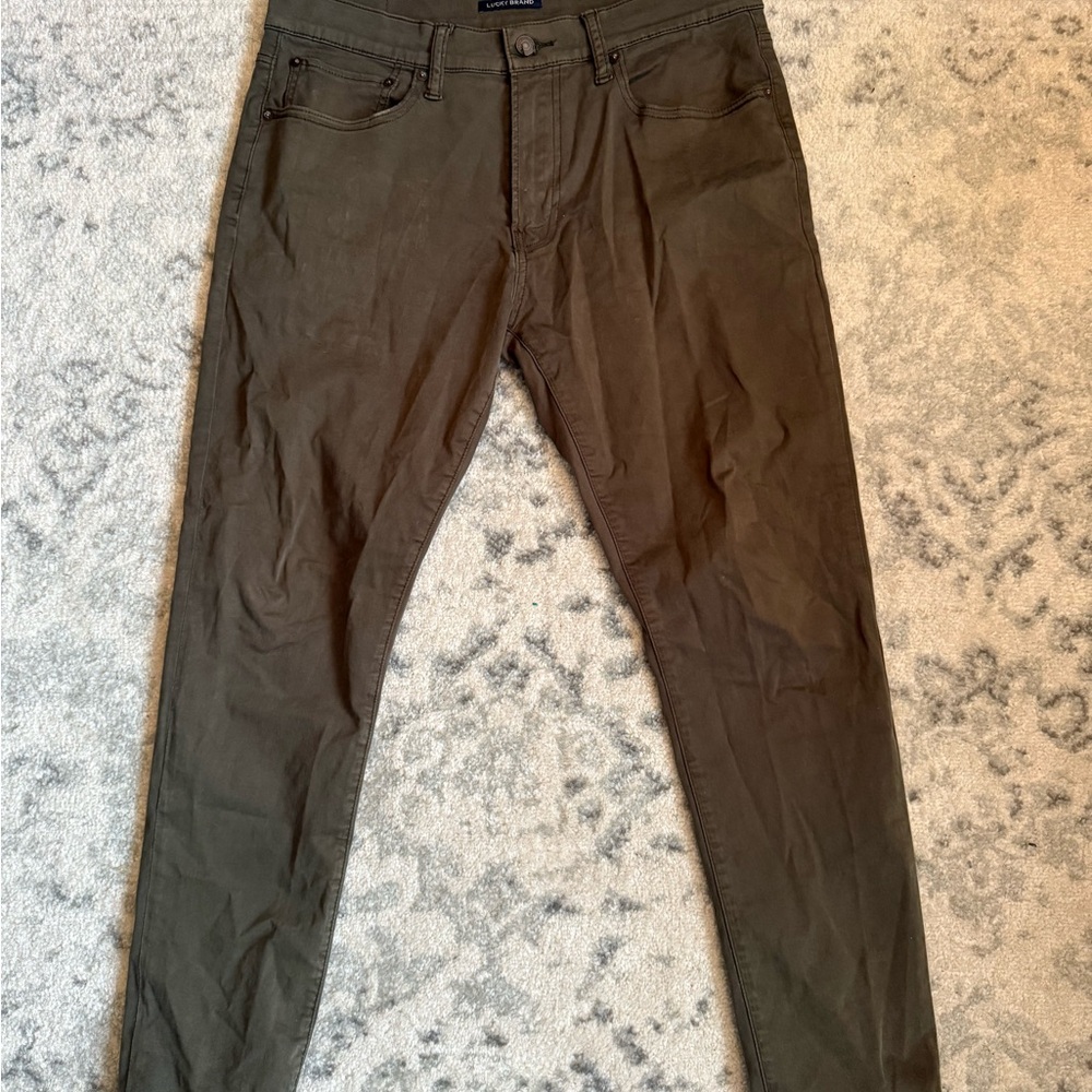 Lucky Brand Olive Green Slim Fit Pants